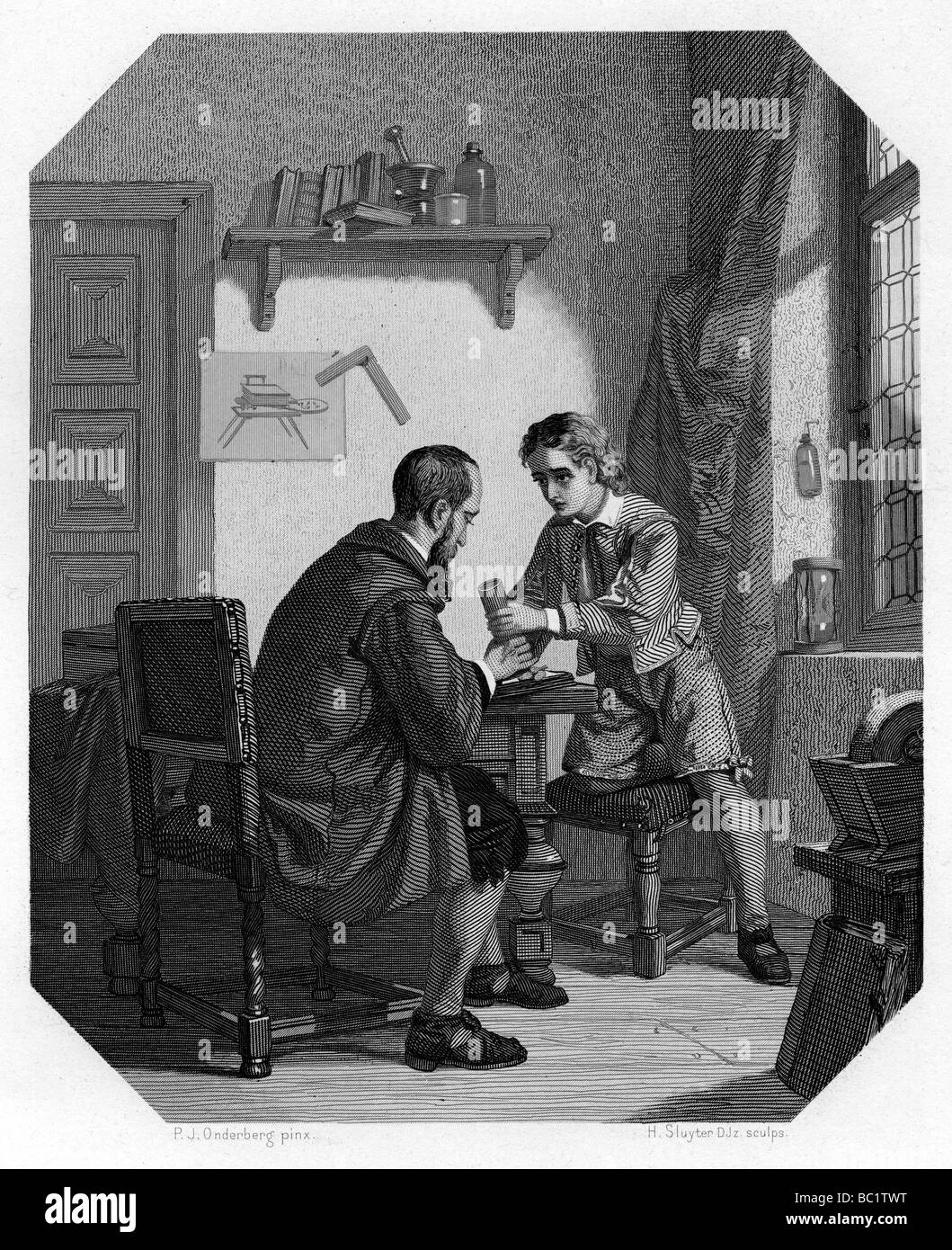 Hans Jansen et son fils Sacharias, c1870. Artiste : H Sluyter Banque D'Images