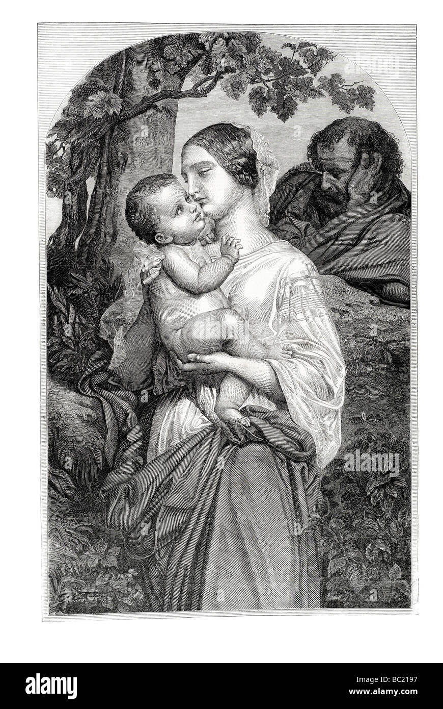 Une sainte famille peint par Paul Delaroche Banque D'Images