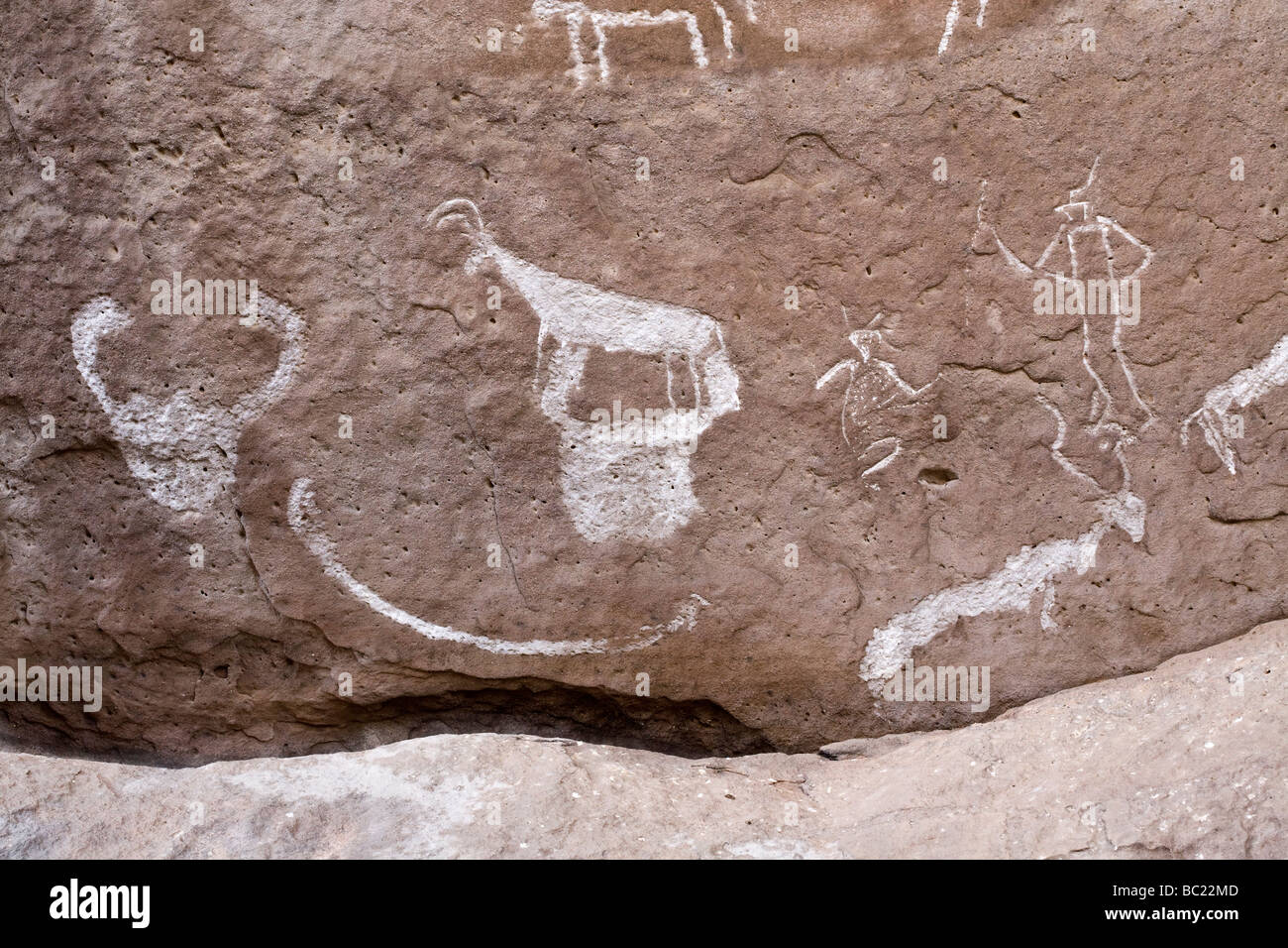 Site d'art rupestre célèbre Winklers 18 dans Wadi el Kash dans le désert oriental d'Égypte. Redécouverte en 2004 et ré-enregistré Banque D'Images