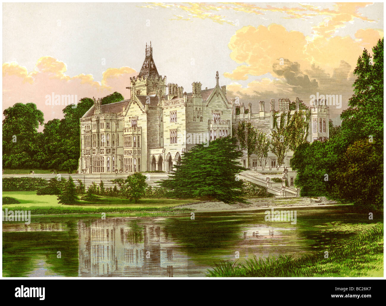 Adare Manor, comté de Limerick, Irlande, la maison du Comte de Dunraven, c1880. Artiste : Inconnu Banque D'Images