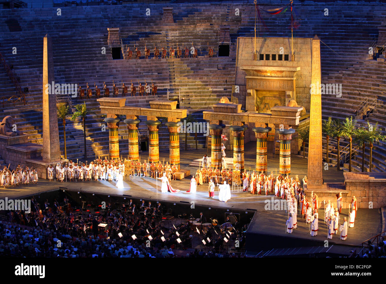 Aida de Giuseppe Verdi, le rendement à l'arène, Vérone, Italie Banque D'Images