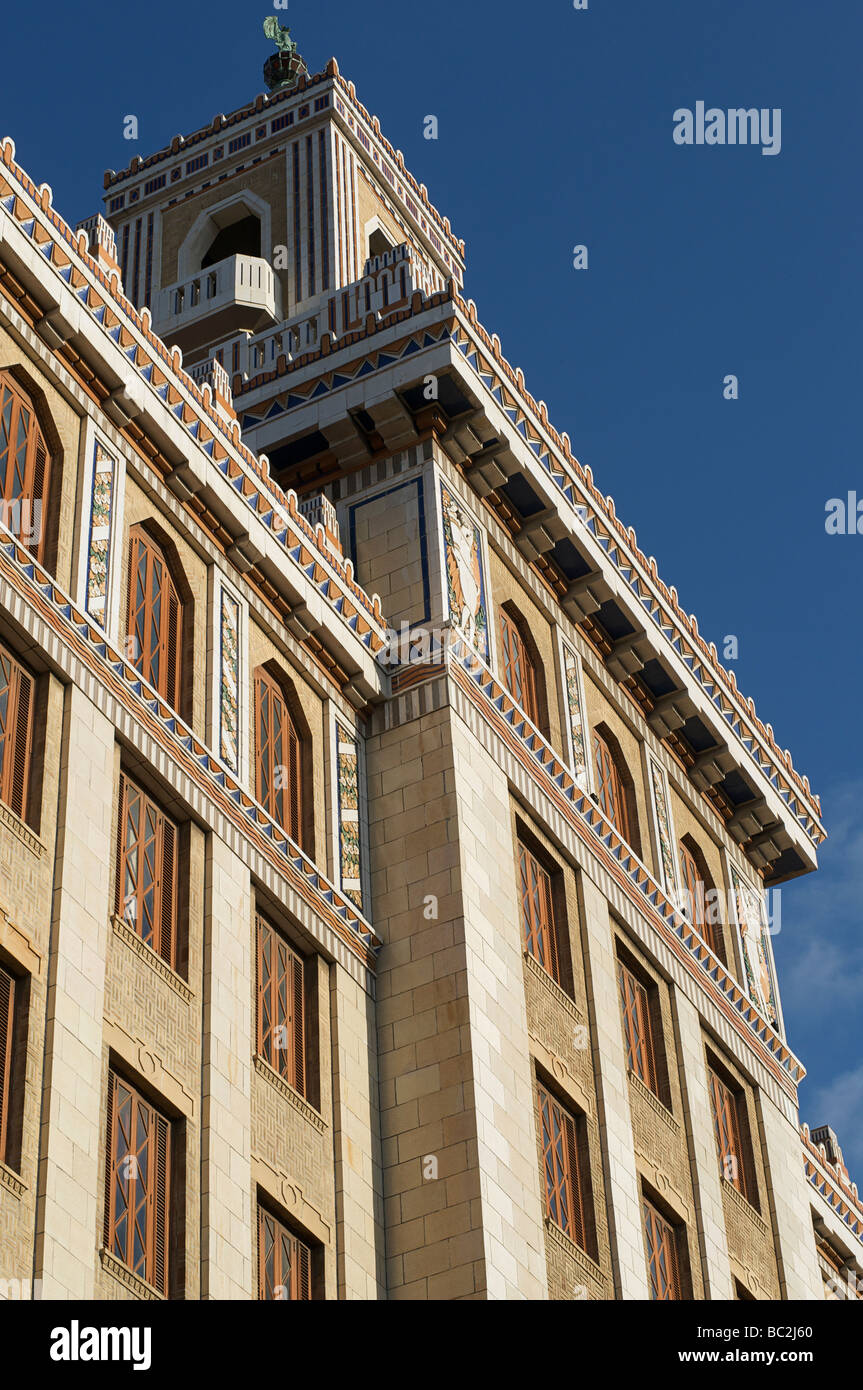 Le bâtiment Bacardi, La Havane, Cuba. Edificio Bacardi. Considérée comme une des plus belles de l'architecture Art déco en Amérique latine Banque D'Images