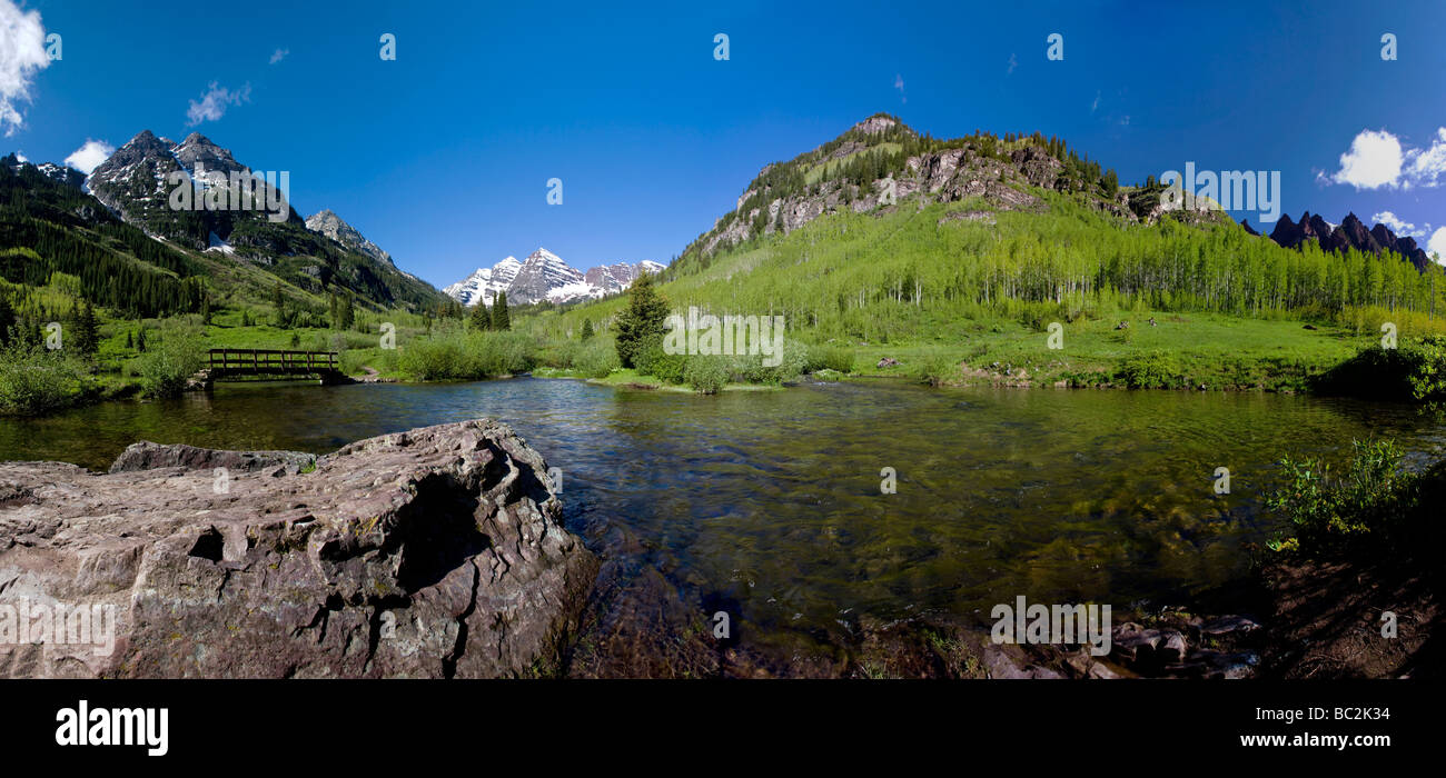 Maroon Bells Snowmass Wilderness Area White River National Forest Colorado USA Banque D'Images