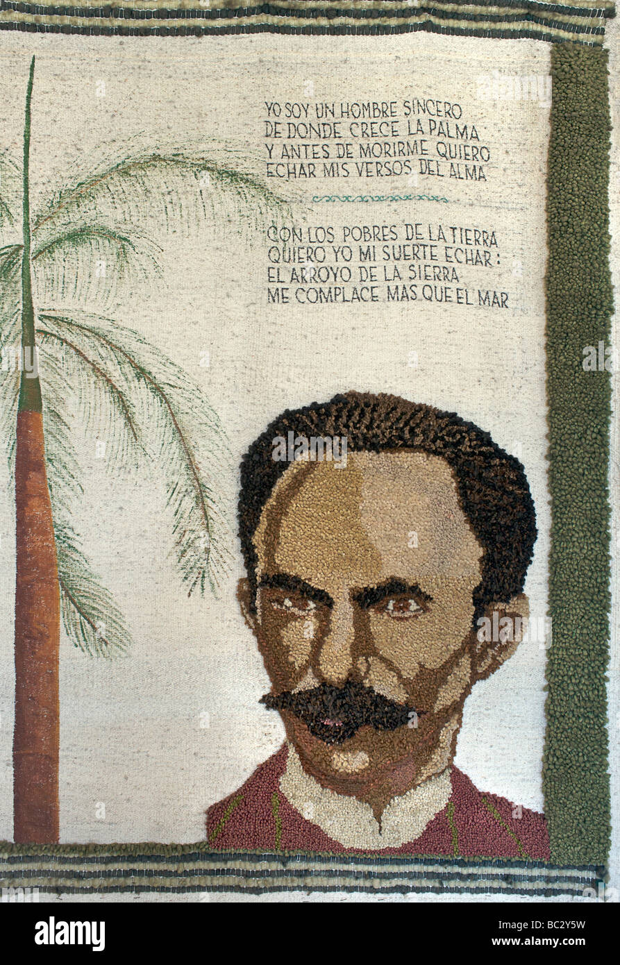 Représentant de tissage Jose Marti au Musée de la Révolution. Museo del Revolucion. La Havane. Cuba. Par l'un Ceballos Banque D'Images