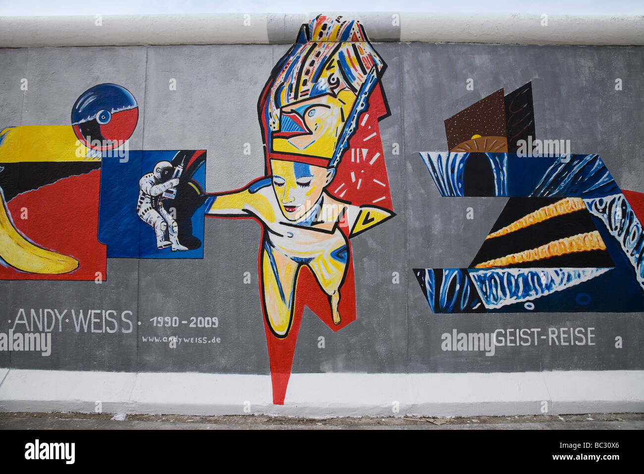 Mur de Berlin, East Side Gallery, Berlin, Allemagne Banque D'Images