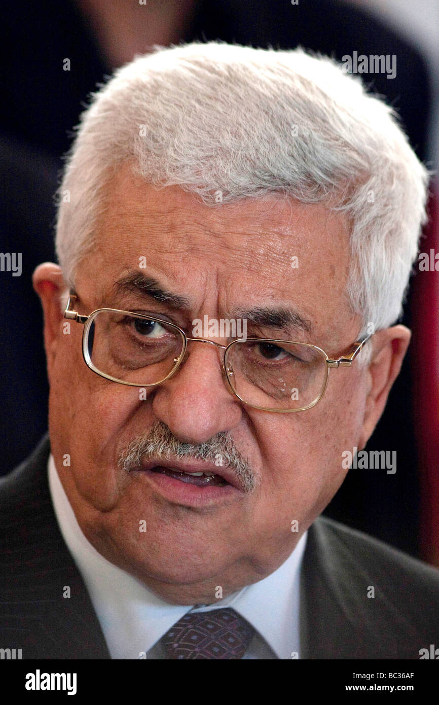 Paris (75) : Mahmoud Abbas, Président de l'Autorité nationale palestinienne. 2009/02/03 Banque D'Images