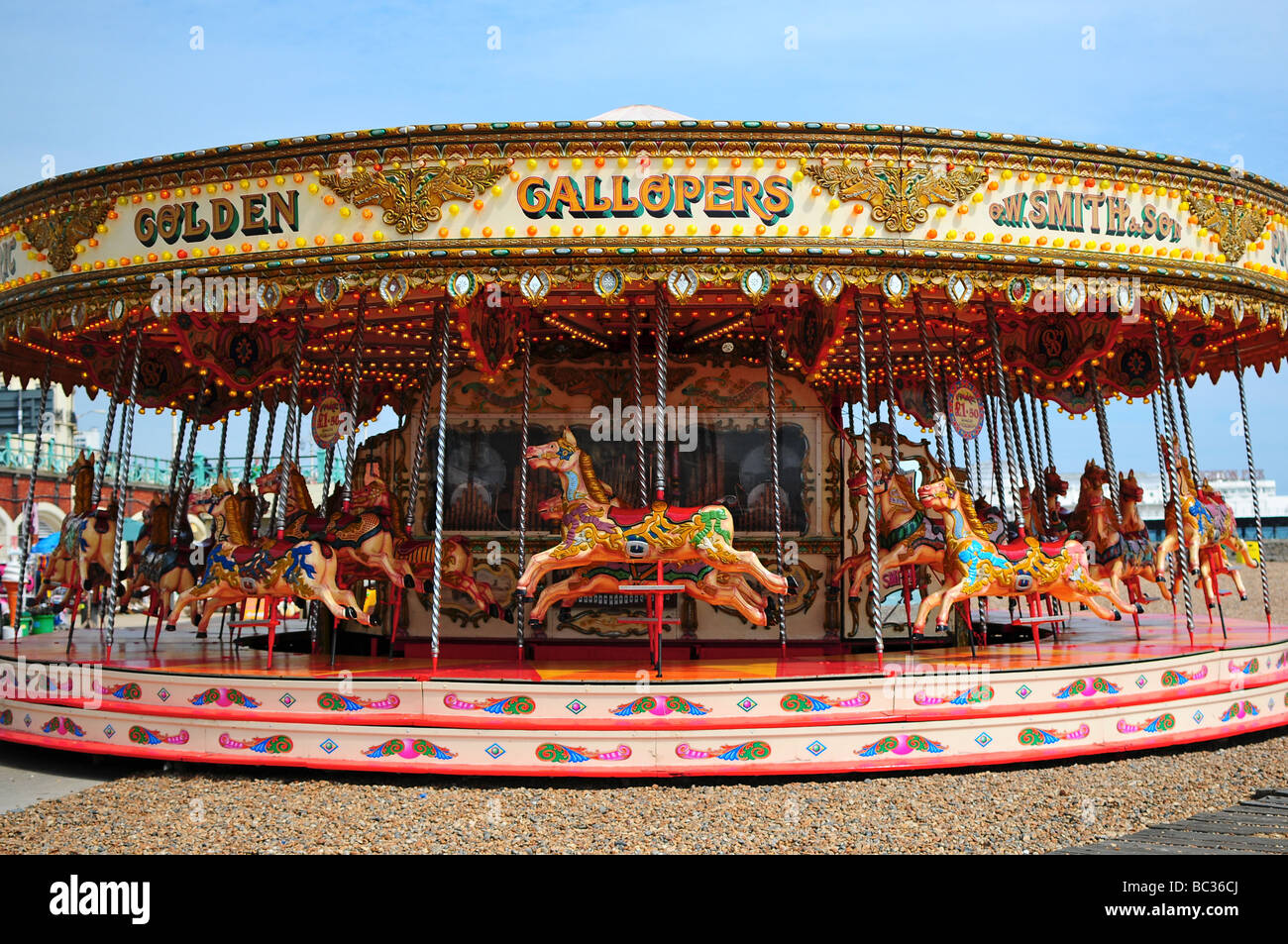 Carousel sur la plage de Brighton, Brighton, Angleterre Banque D'Images