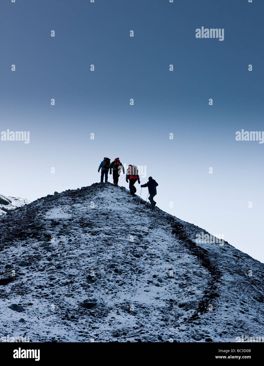 Escalade sur glacier Steinsholtsjokull, Islande Banque D'Images