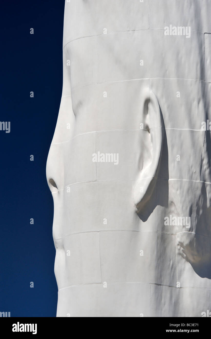 'Dream', (détail), une sculpture de Jaume Plensa. Sutton Manor, St.Helens, Merseyside, Angleterre, Royaume-Uni, Europe. Banque D'Images