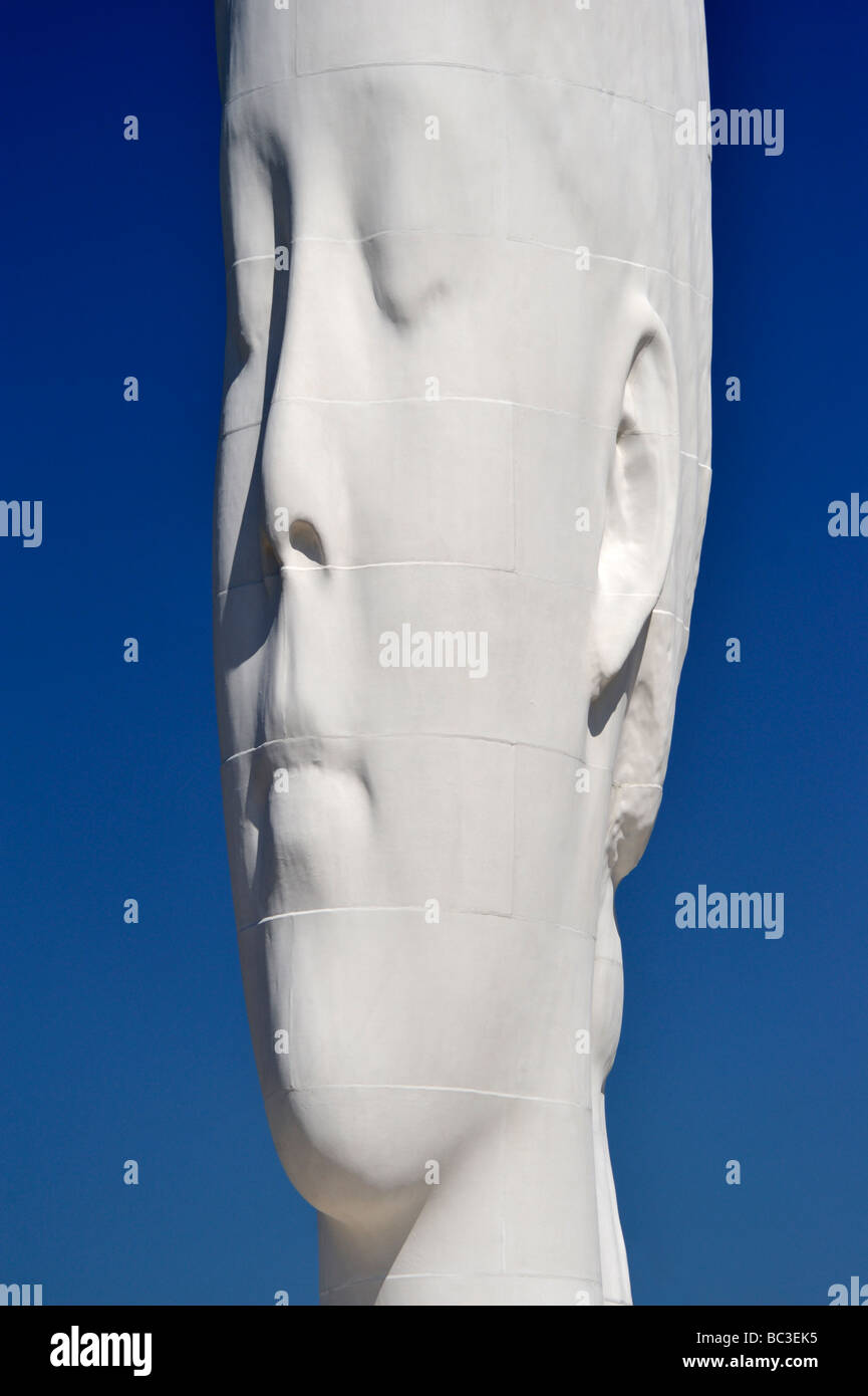 'Dream', (détail), une sculpture de Jaume Plensa. Sutton Manor, St.Helens, Merseyside, Angleterre, Royaume-Uni, Europe. Banque D'Images