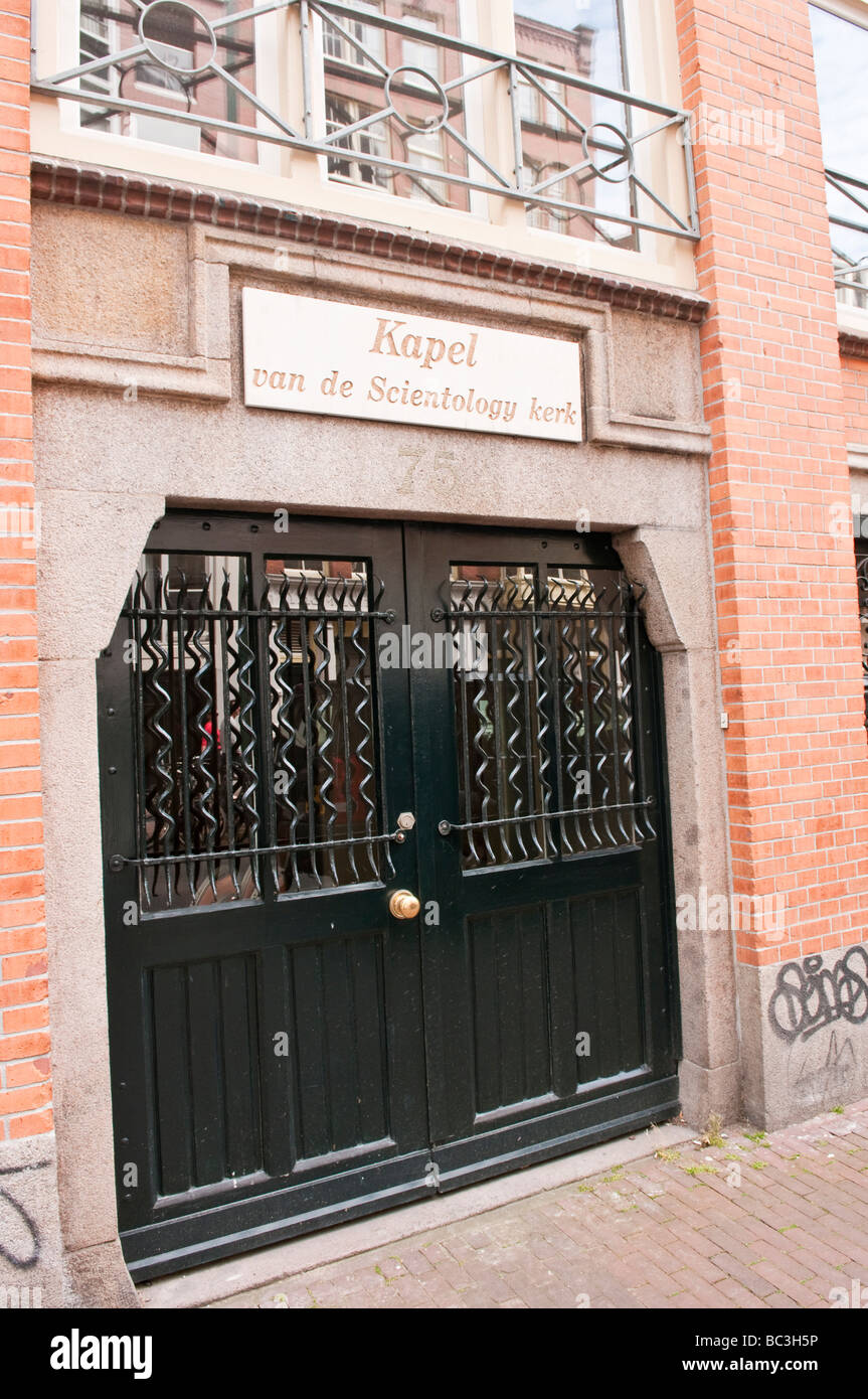 Porte à l'Eglise de scientologie d'Amsterdam Banque D'Images