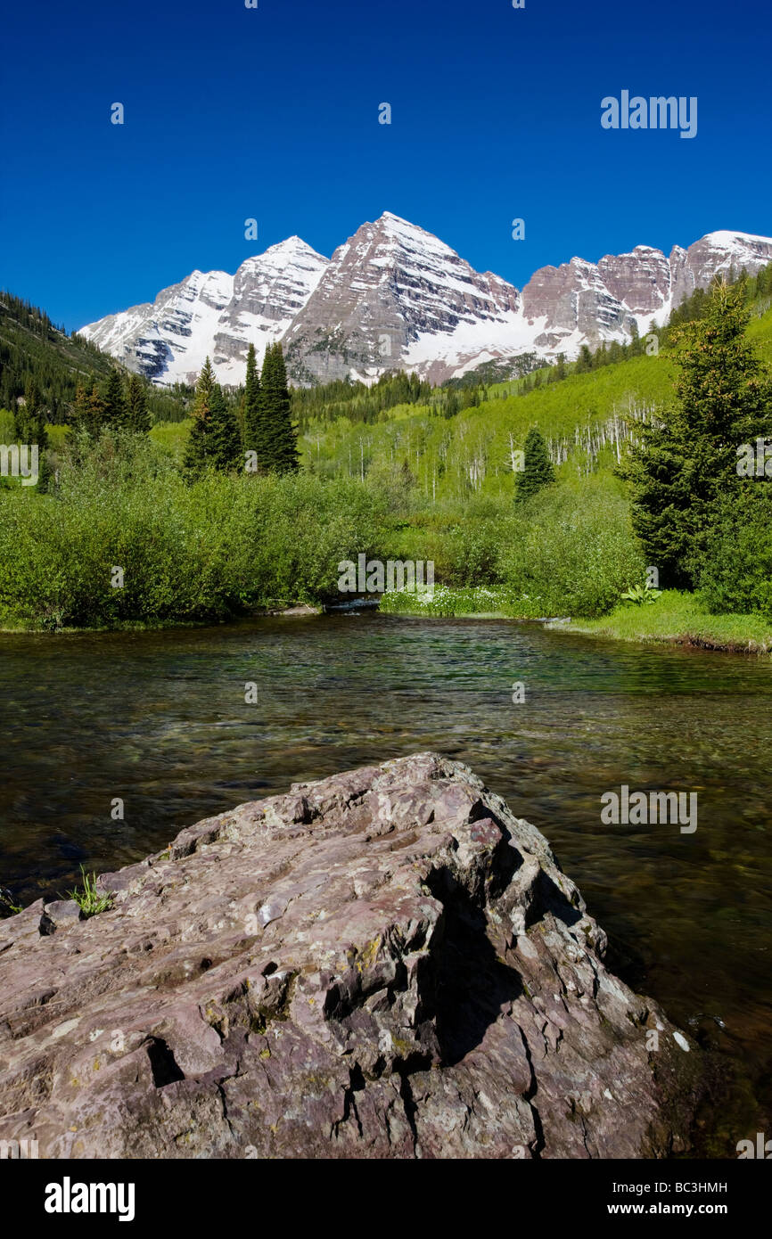 Maroon Bells Snowmass Wilderness Area Colorado USA Banque D'Images