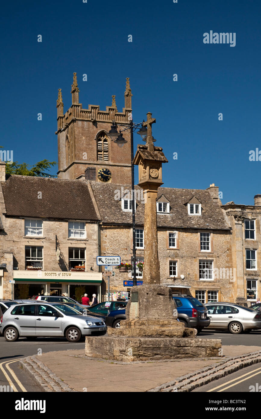 Market Place Stow on the Wold Gloucestershire Cotswold Hills Banque D'Images