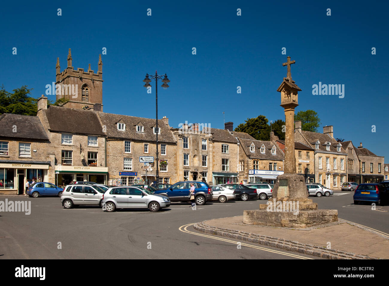 Market Place Stow on the Wold Gloucestershire Cotswold Hills Banque D'Images