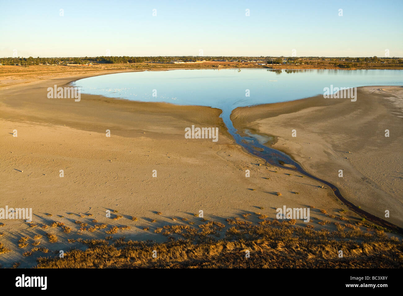 Faible niveau de 1350, le lac de drainage saline mildura, Victoria, Australie. Banque D'Images
