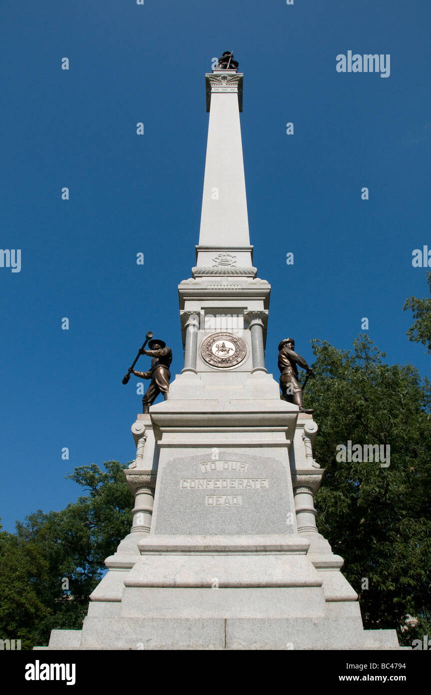 Monument aux morts des Confédérés à Raleigh, NC USA. Banque D'Images