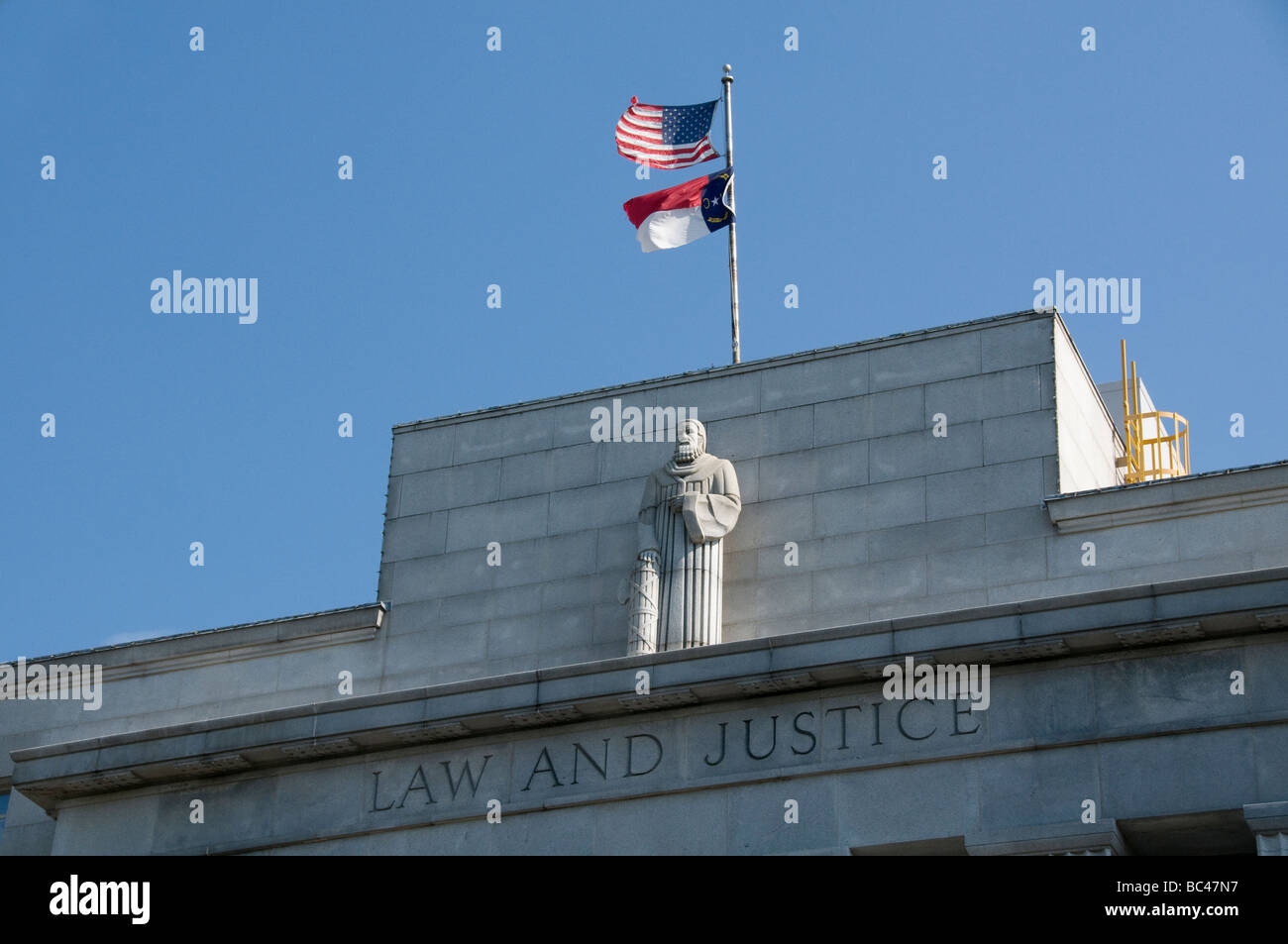 La loi et la justice en construction NC USA. Banque D'Images