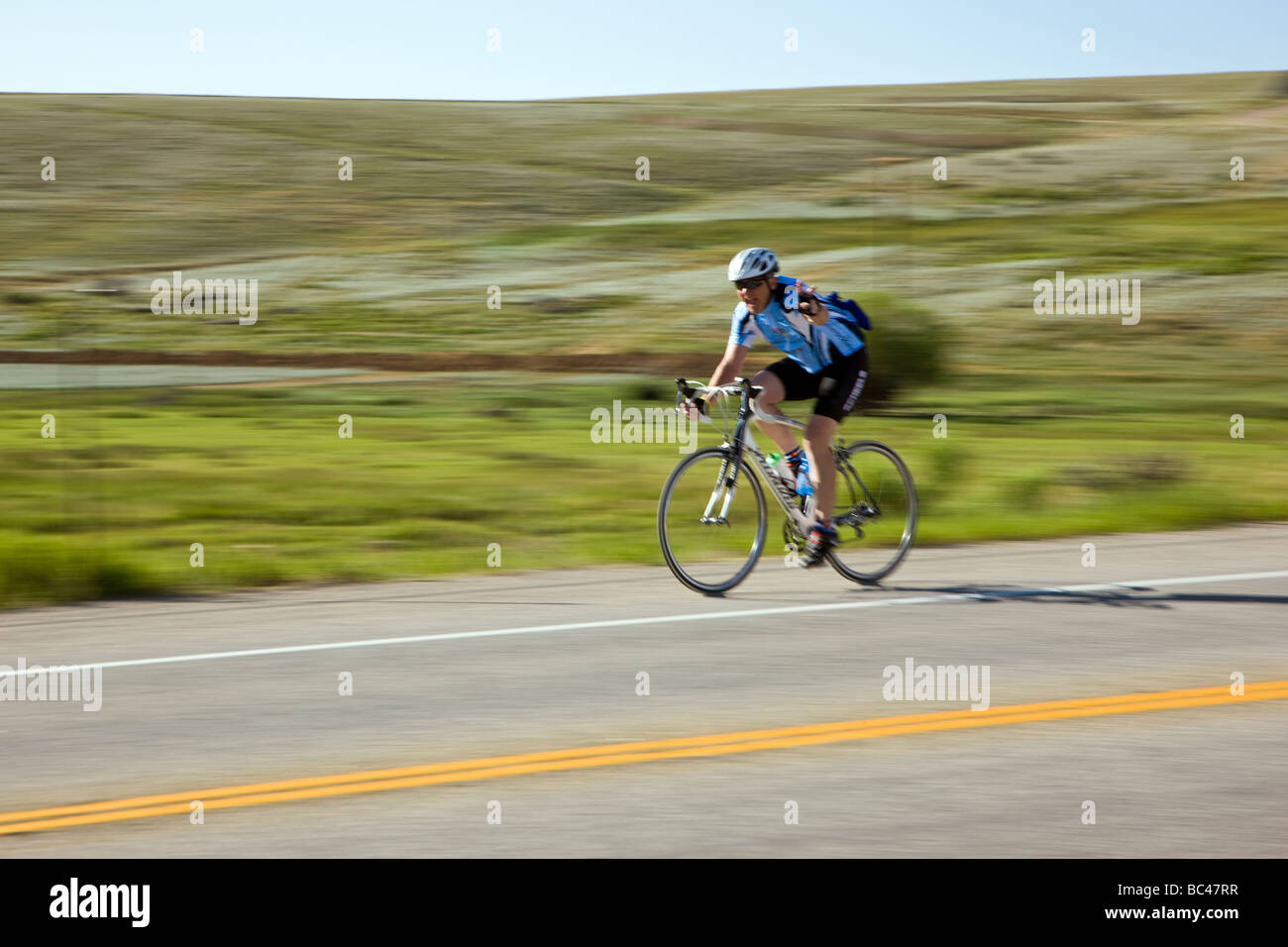 Circonscription cycliste entre Salida et Buena Vista en Californie au cours de l'assemblée visite en vélo Ride the Rockies Banque D'Images