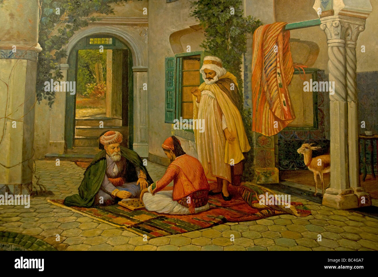 Peinture Art Islamique de Khan El Khalili Souk du Caire Égypte Bazaar Banque D'Images