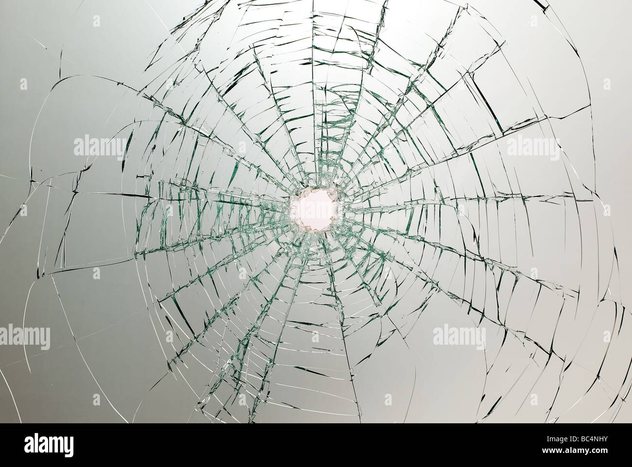 Voiture pare-brise cassé de verre Banque D'Images