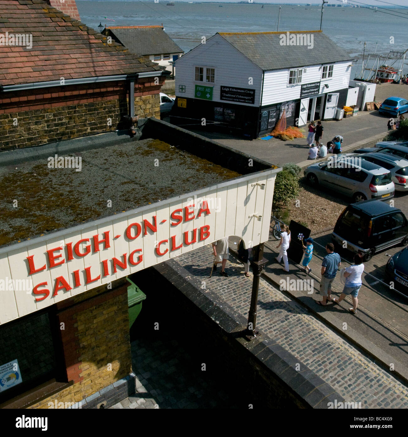 Club de voile, Leigh on Sea, Essex Banque D'Images