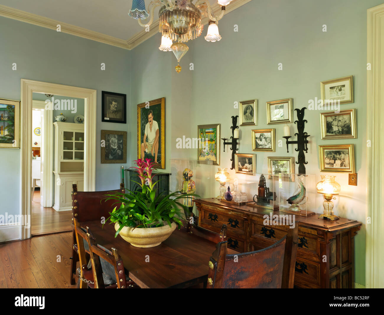 Maison d'Ernest Hemingway à Key West, salle à manger Banque D'Images
