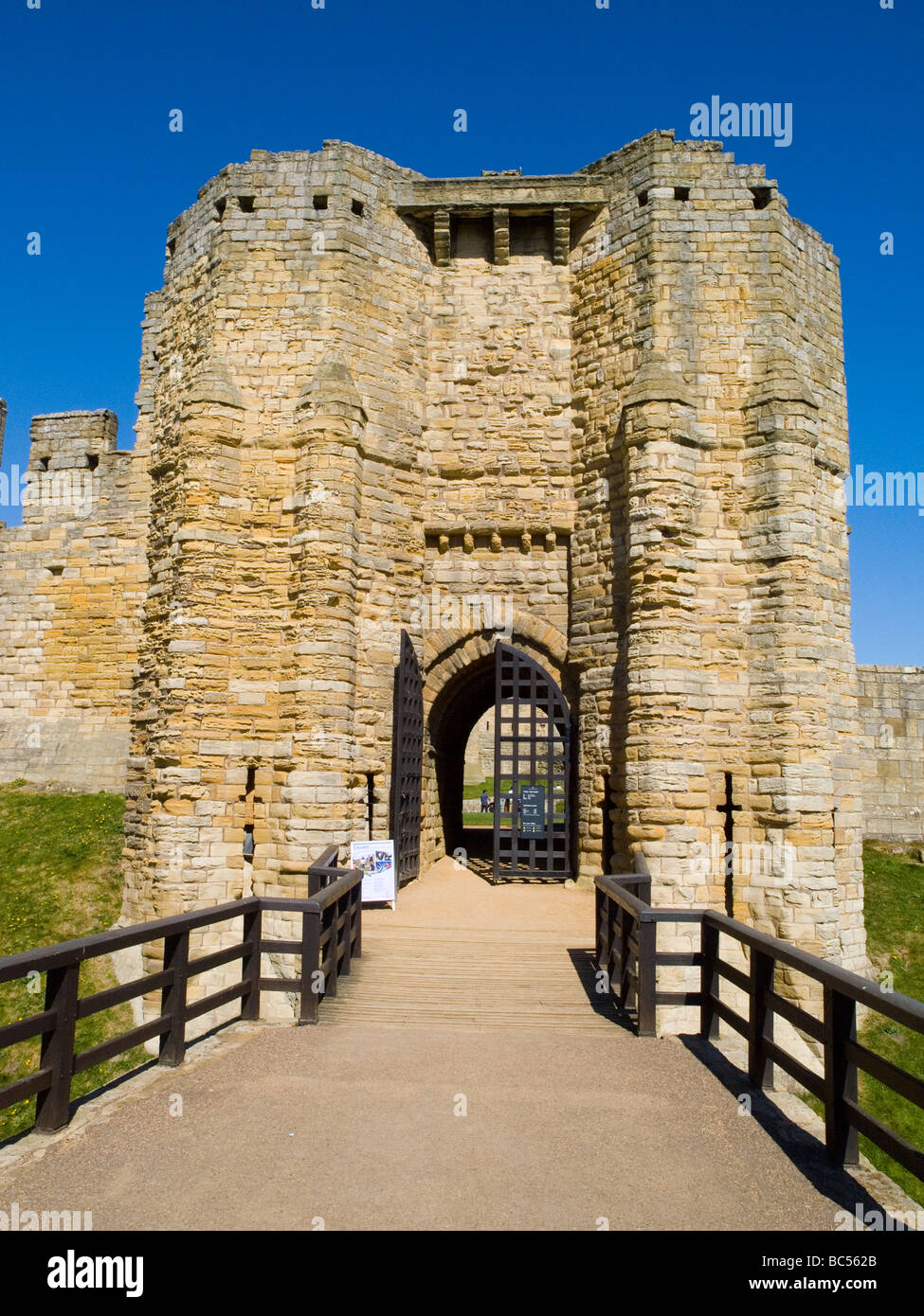 Close up of Château de Warkworth, Northumberland England UK Banque D'Images