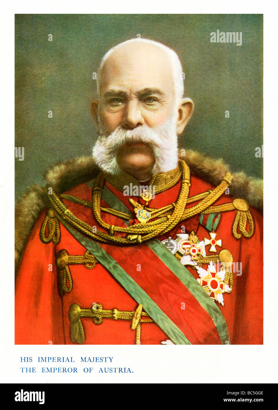 L'empereur François-Joseph 1901 portrait couleur photographie de l'empereur d'Autriche et Roi de Hongrie 1830 1916 Banque D'Images