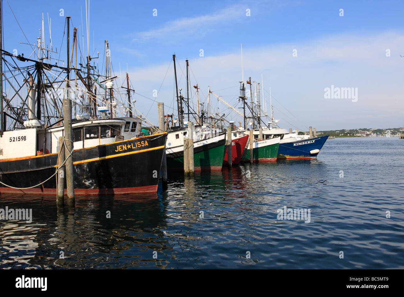 Bateaux de pêche commerciale, Montauk, Long Island, NY Banque D'Images