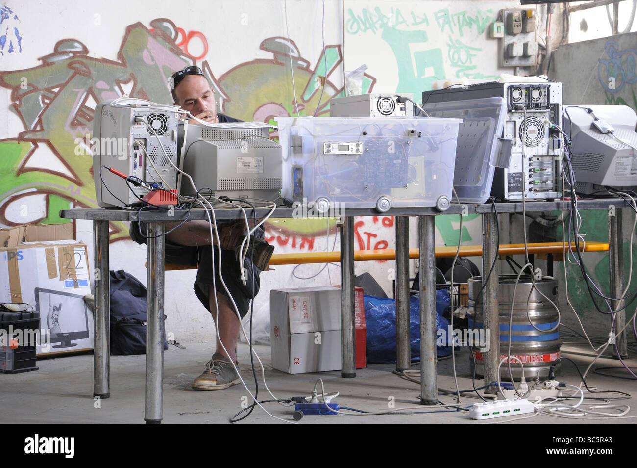 Hackmeet 2009 réunion de hackers Banque D'Images