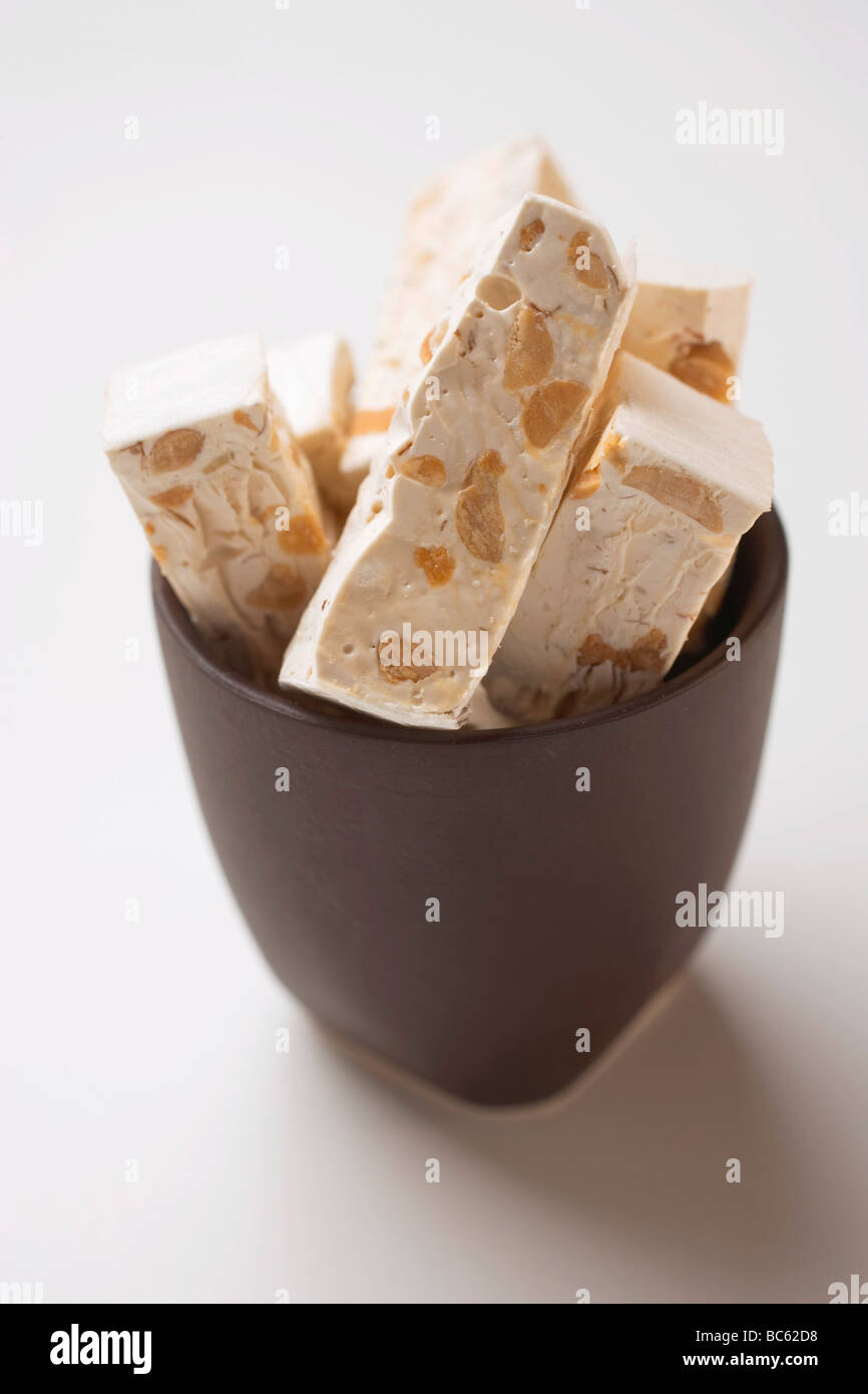 Nougat aux Amandes et miel (douce) - Banque D'Images