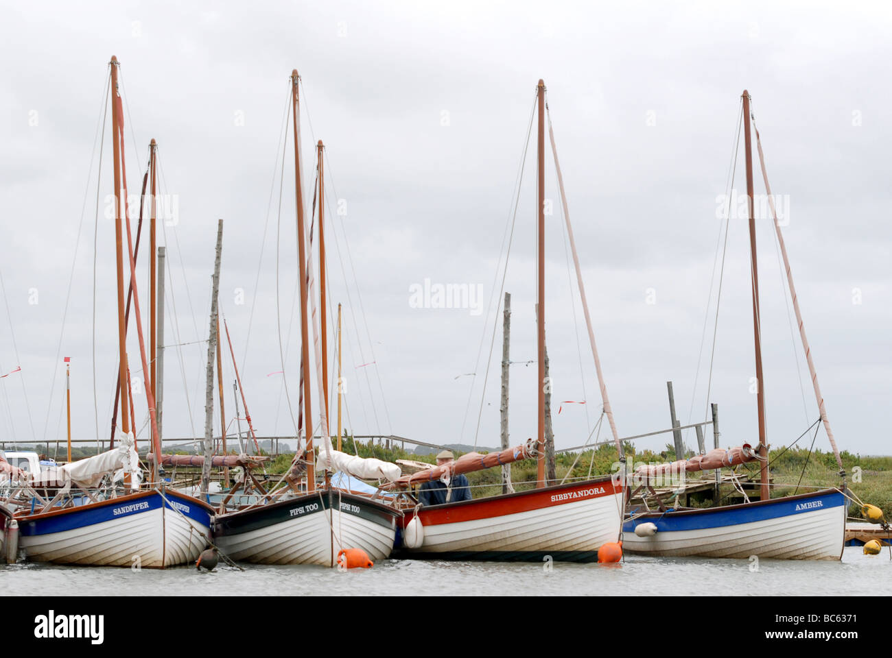 Les bateaux, les marais Morston Norflok. Banque D'Images