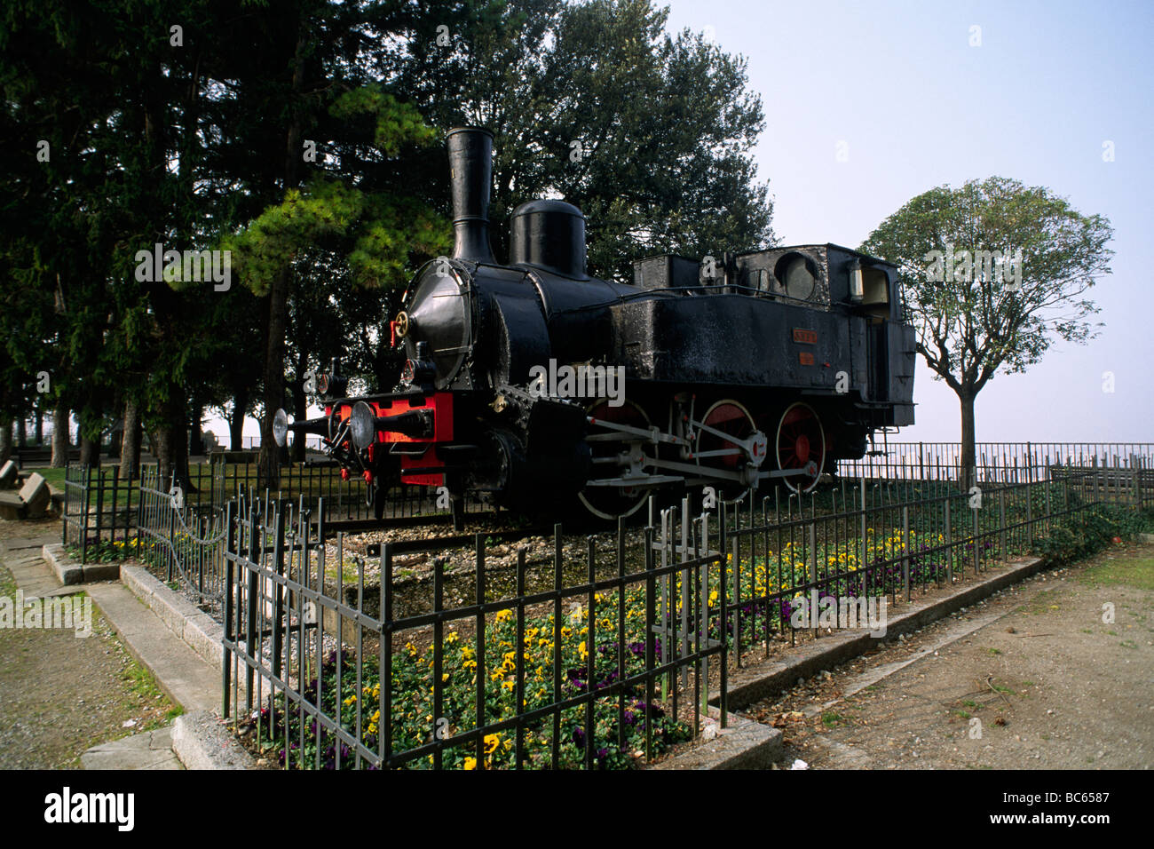 Italie, Lombardie, Brescia, vieille locomotive Banque D'Images