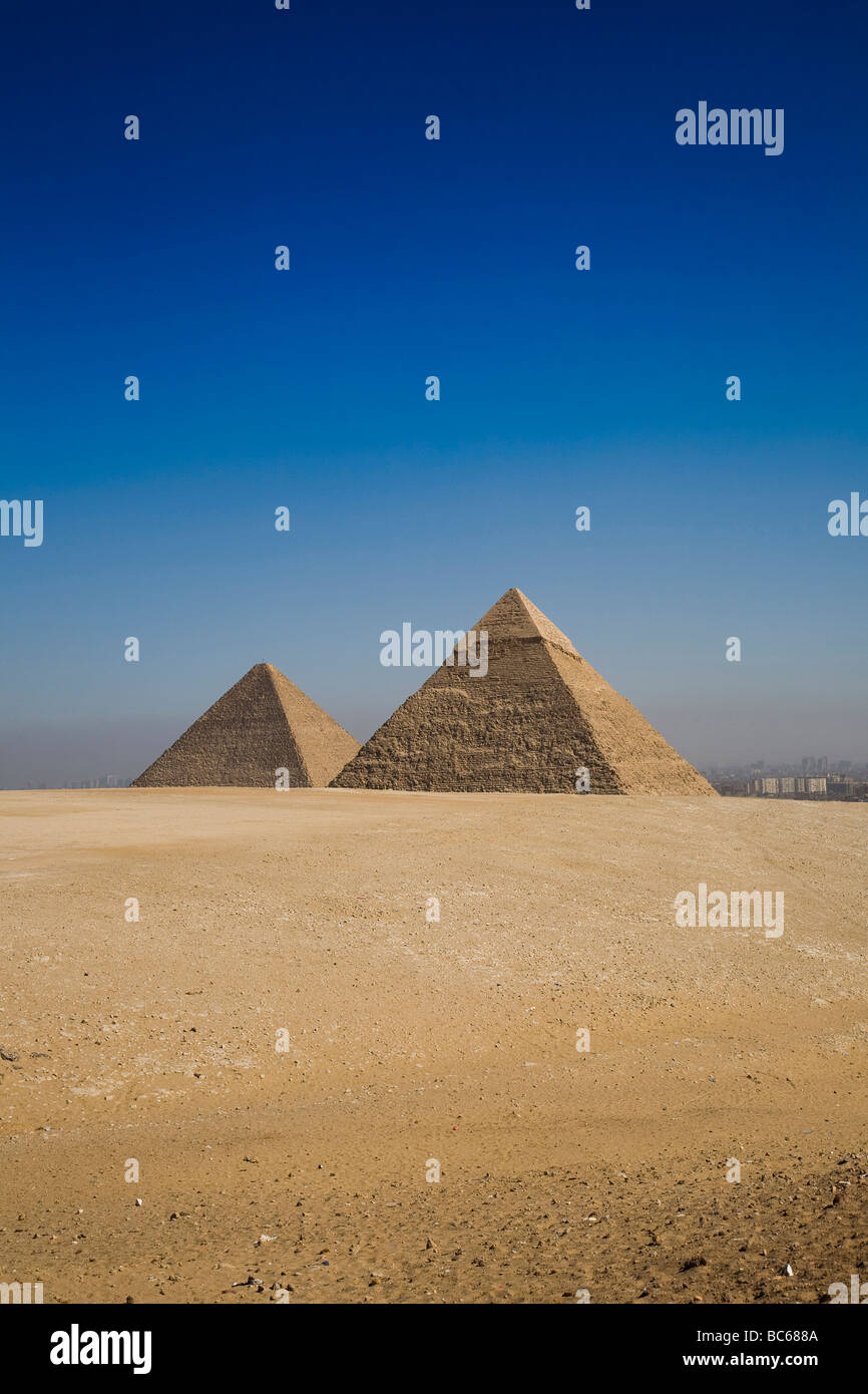 L'Egypte, grande pyramide de Gizeh, Cario, Ancien Empire, Pharaon, pyramide, Ive dynastie, égyptienne, sable, calcaire, du désert Banque D'Images
