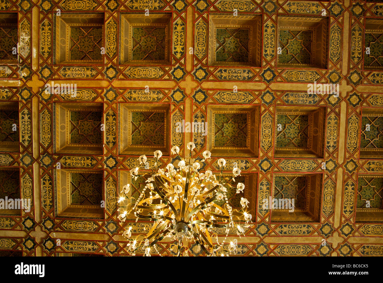 Lustre de plafond ornementé de bal de l'hôtel Biltmore Banque D'Images