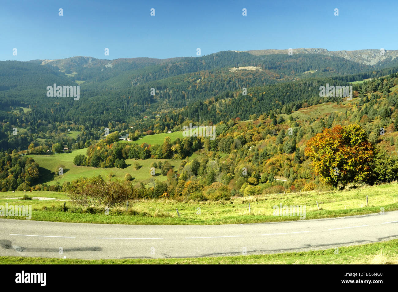 Paysage d'automne du col du Wettstein Alsace France Banque D'Images