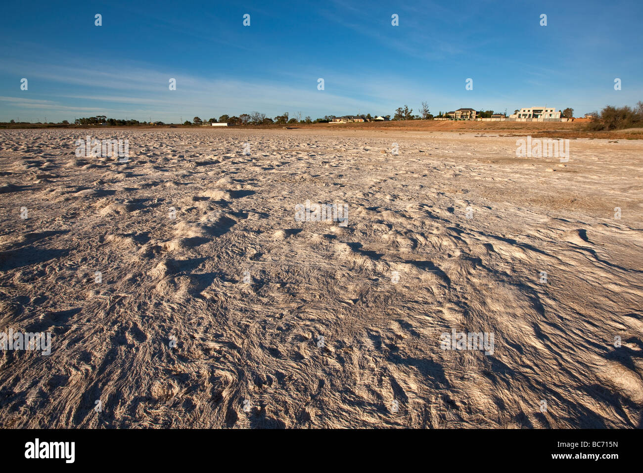 Dry Lake bed résultant de la sécheresse, sud-est de l'Australie. Banque D'Images