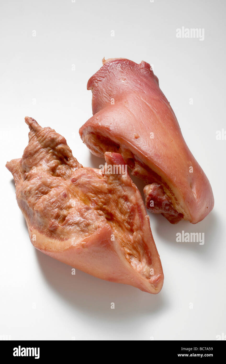 Joues de porc, salées et grillées - Banque D'Images