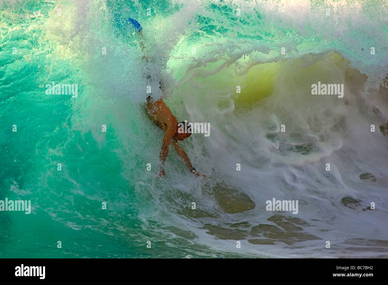Body Surf, Hawaï Banque D'Images