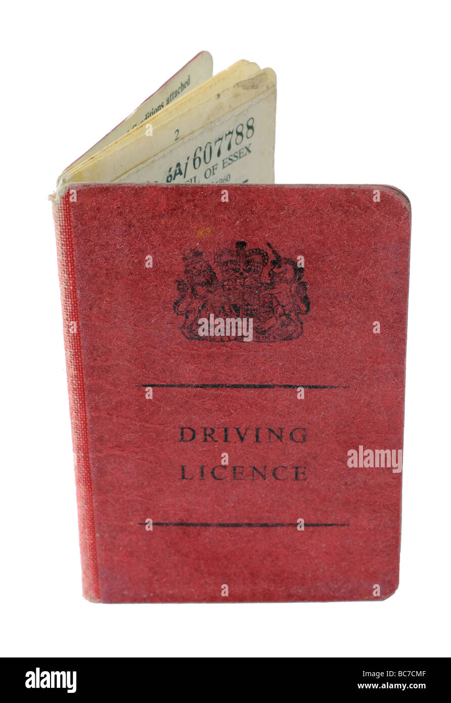 Un vieux 1960 UK driving license Banque D'Images