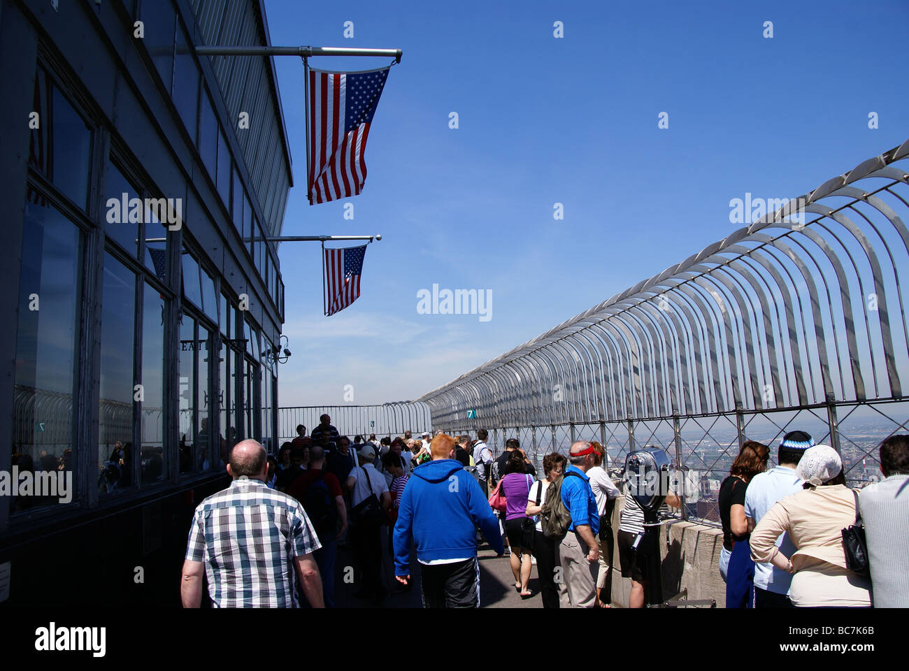 Plate-forme d'observation sur l'Empire State Building à Manhattan, NEW YORK Banque D'Images