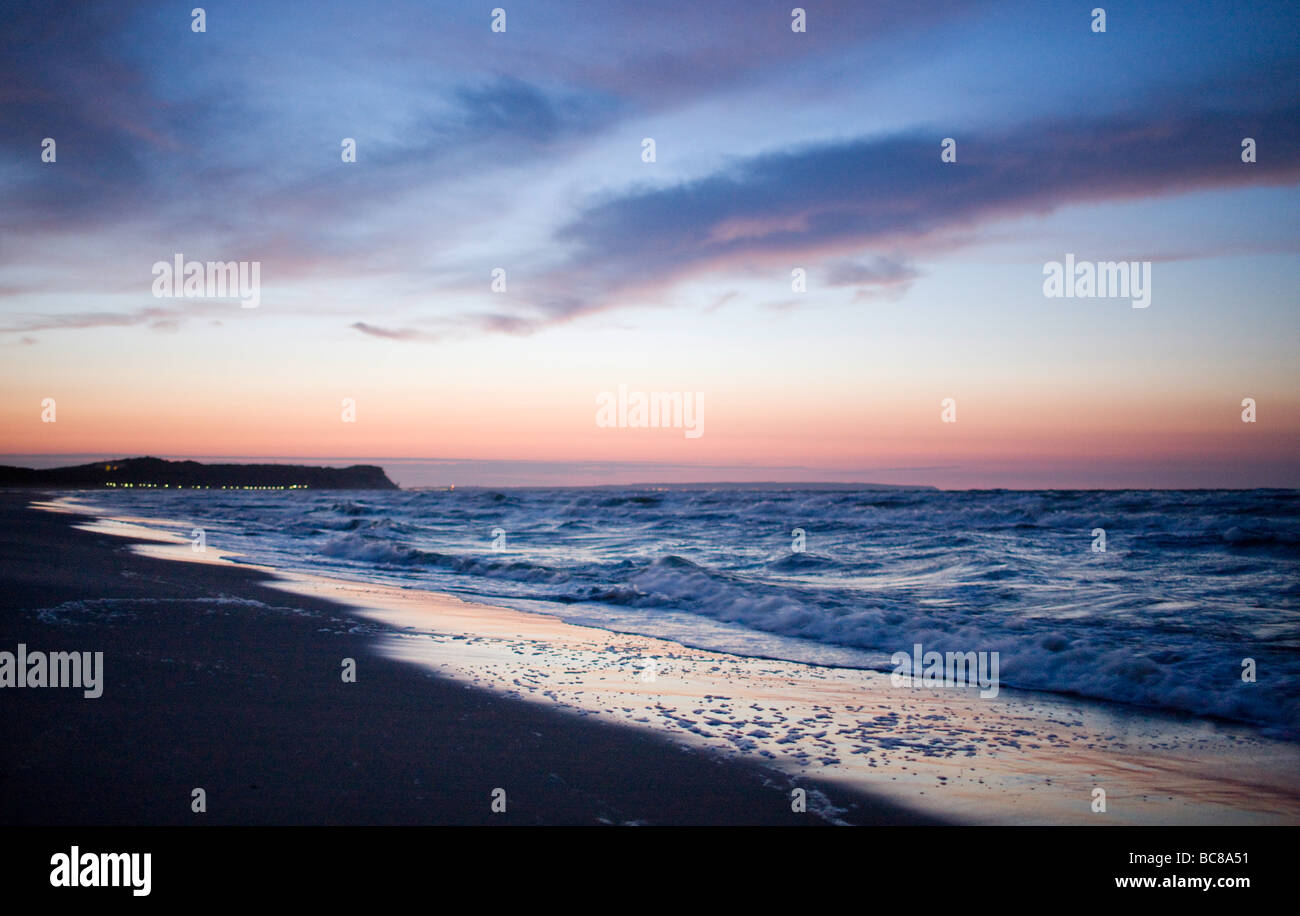 Sonnenuntergang am Strand von Goehren auf der Insel Rügen Banque D'Images