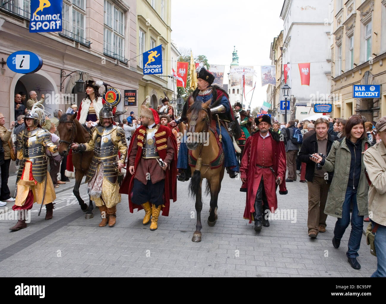 Pologne Cracovie acteur Daniel Olbrychski comme roi Jan III Sobieski célébration de la victoire de Vienne 1683 Banque D'Images
