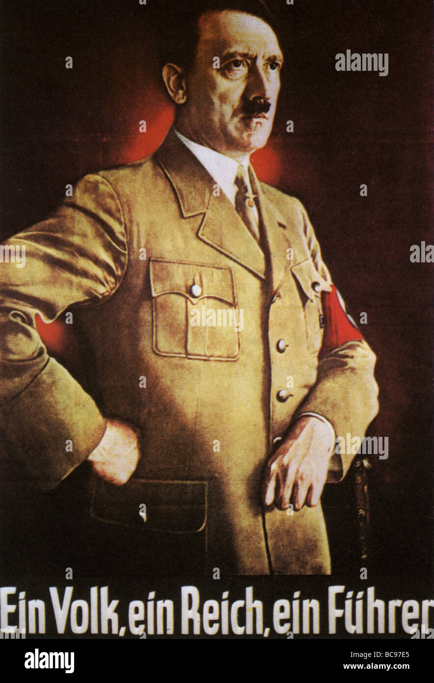 ADOLF Hitler en 1939 un poster. Notez la façon dont la croix gammée a été partyl cachés afin d'insister sur le visage Banque D'Images