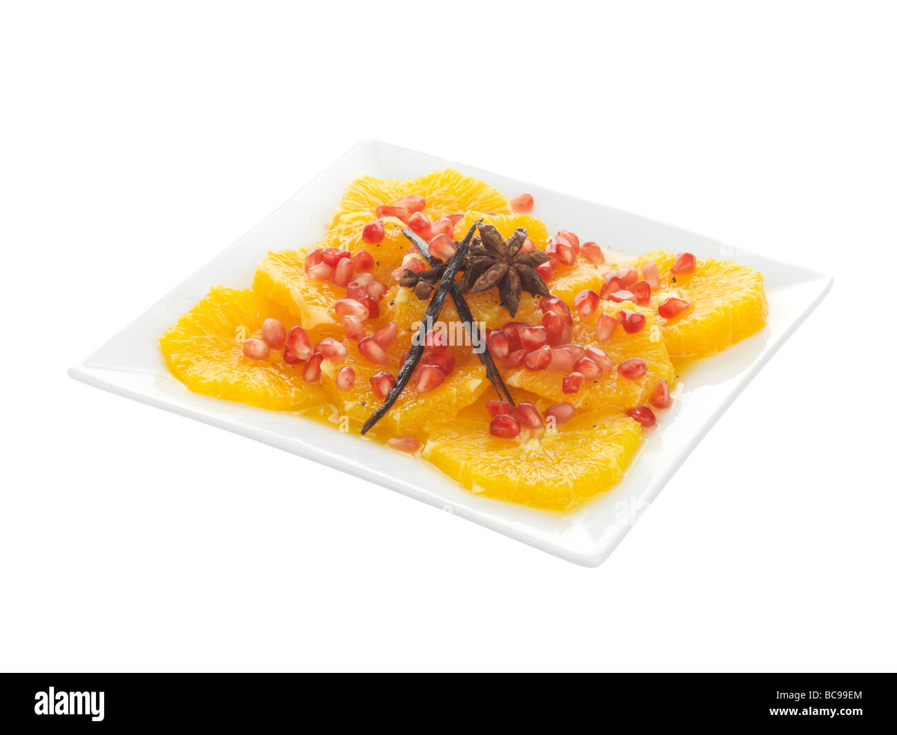 Carpaccio d'Orange à la Grenade Banque D'Images