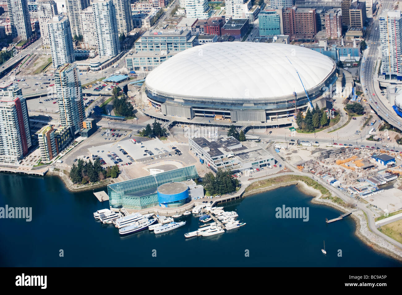 Vue aérienne du stade BC Place à Vancouver British Columbia Canada Banque D'Images