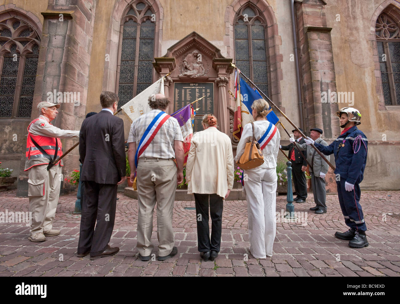 Célébration de 14 Juillet à Kaysersberg, France Banque D'Images