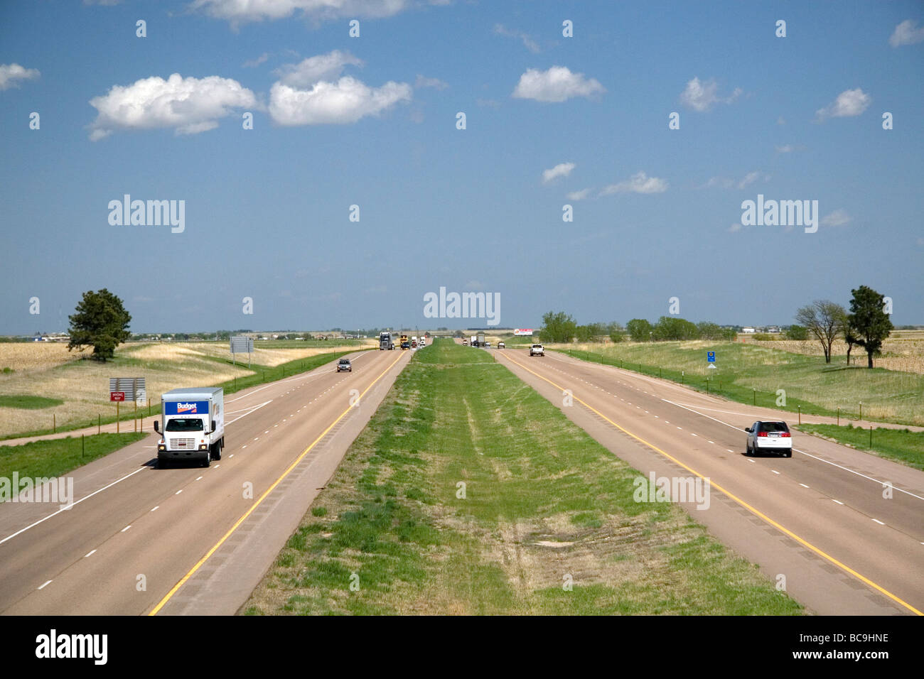 L'Interstate 70 dans Ellsworth Comté Kansas USA Banque D'Images