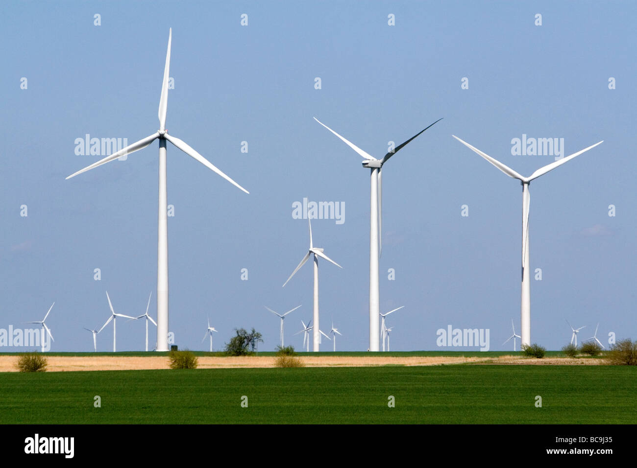 Les éoliennes de la Smoky Hills dans Ellsworth Comté Kansas USA Banque D'Images