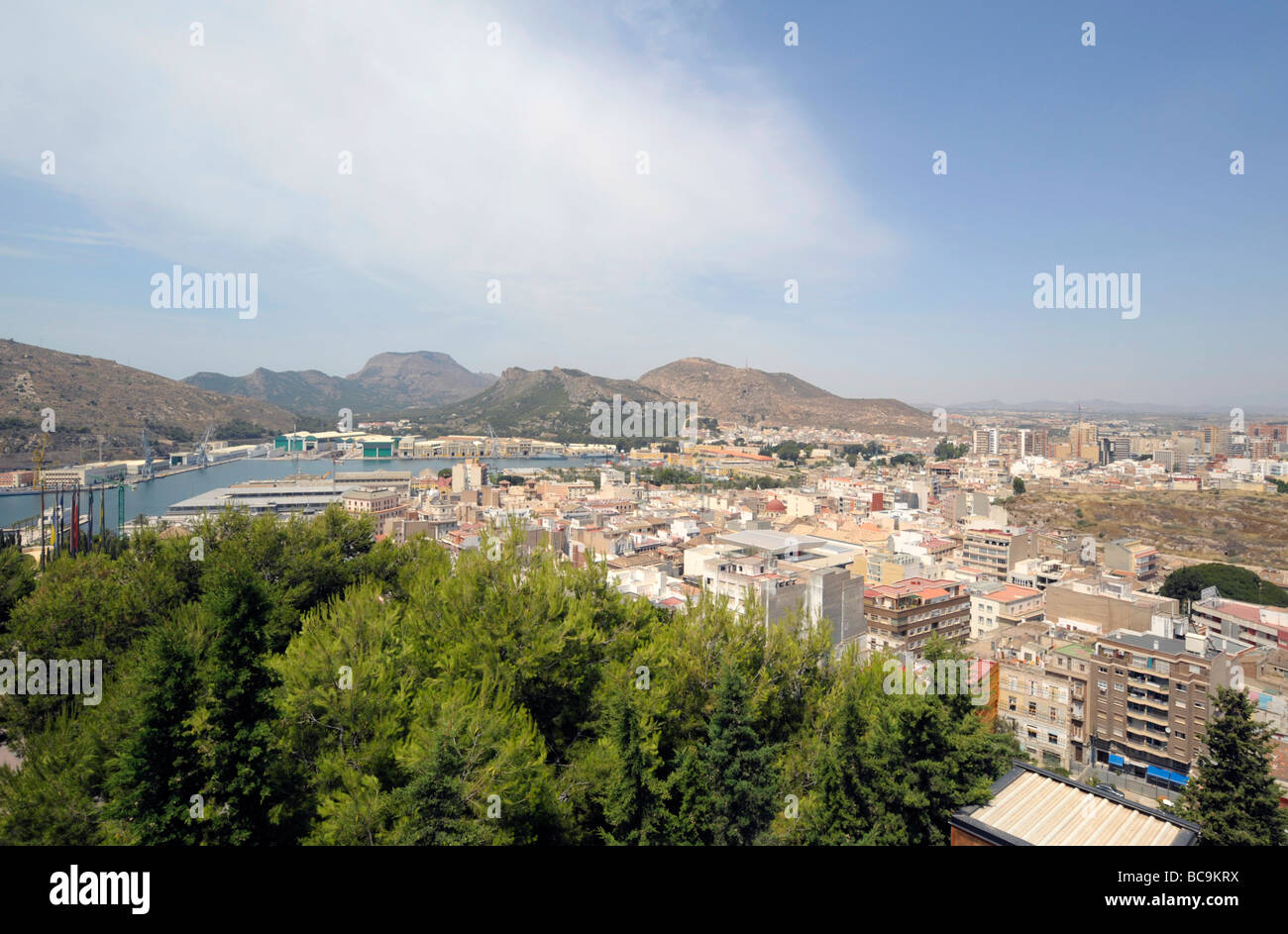 Une vue générale de la ville de Carthagène, région de Murcie, Espagne Banque D'Images